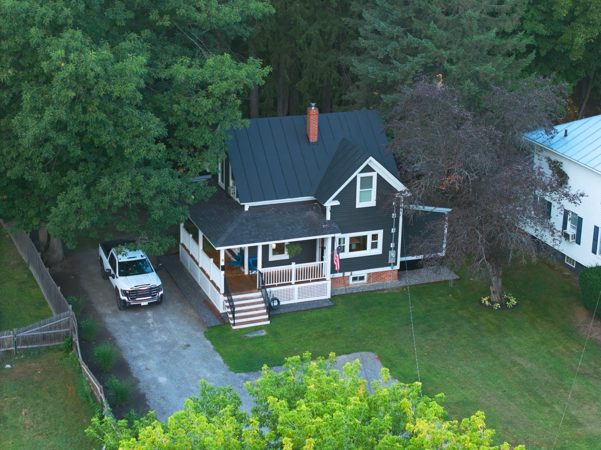 Edward Court, Skowhegan — Roofline & Porch Detail