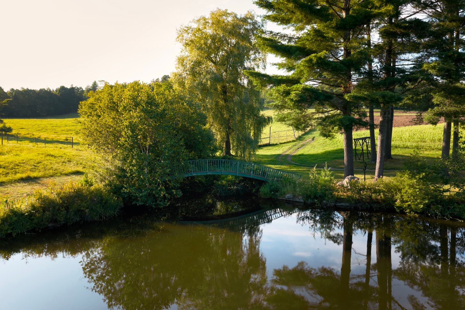 Sites Farm, Athens — Pond & Bridge