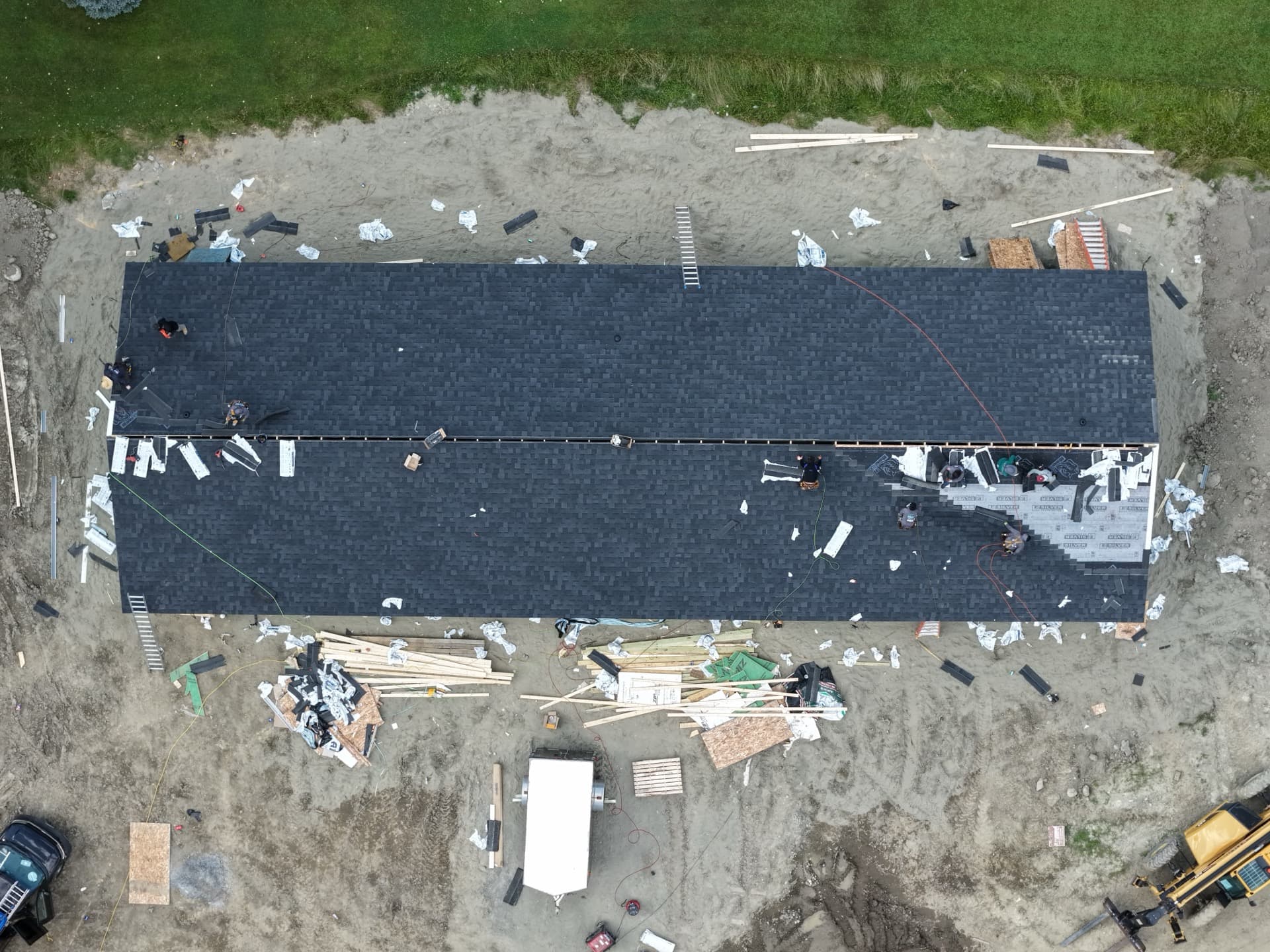Skowhegan — Roof Construction, Top-Down Aerial